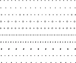 イラスト素材：手書きのシンプルでかわいい罫線・ライン素材. simple hand drawn borders