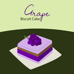 Grape Biscuit Cake with Vanilla