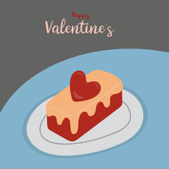 Dessert Happy Valentine's  Cake with Vanilla cream