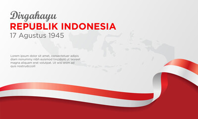 Happy independence day of Indonesia banner template. Vector illustration of Dirgahayu Republik Indonesia banner background.