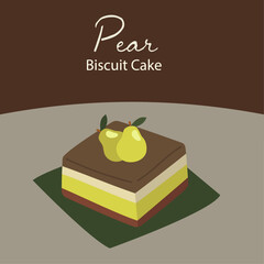 Pear  Biscuit Cake with Vanilla