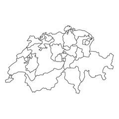 SWISS MADE map background with states. Switzerland map isolated on white background. Vector illustration