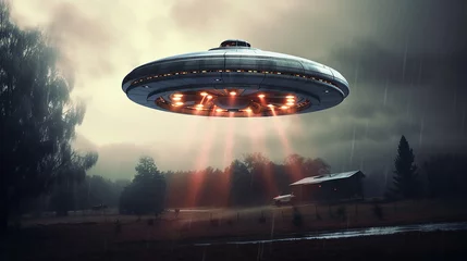 Gordijnen UFO ,generative AI © Anurak