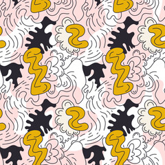 Abstract seamless colorful surreal artwotk with wave pattern