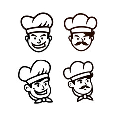 Chef restaurant mascot logo icon design