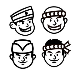 Chef Japan restaurant mascot logo icon design