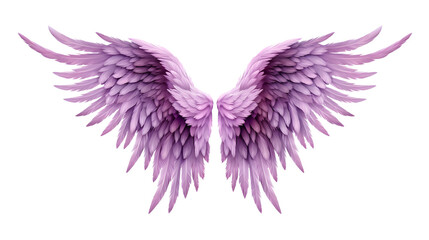 Fototapeta na wymiar Purple Angel Wings - Isolated Transparent Background