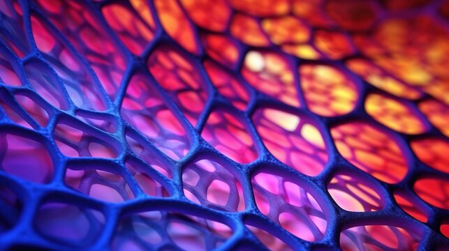 The porous structure. Organic material. Macrostructural design. Generative AI. Illustration for brochure, poster, presentation, flyer or banner.