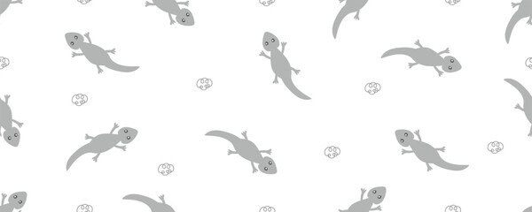 Cute little lizard doodle pattern