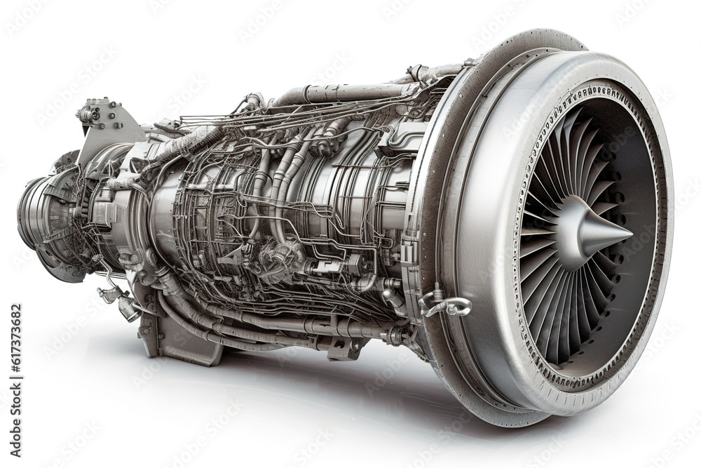 Poster jetengine isolated on white background. generated by ai