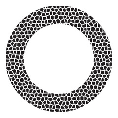 mosaic round frame isolated on white background