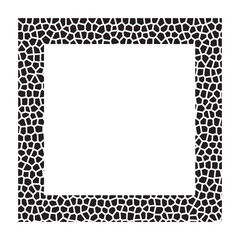 mosaic square black border frame isolated on white background