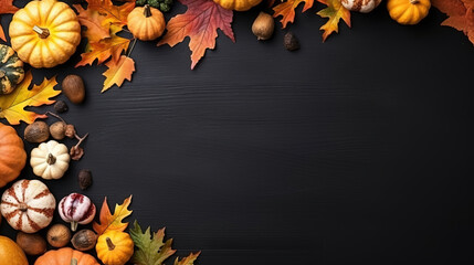 Naklejka na ściany i meble Autumn frame. Thanksgiving concept