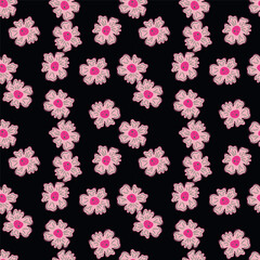 Chamomile flower seamless pattern, elegantly in a simple style. Abstract floral endless background.