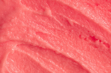 Berry yoghurt ice cream. Smoothies from fresh fruits and berries. Ice cream texture. Delicious sweet dessert close-up as a background.