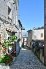 A characteristic street in Artena, an old village in the province of Rome, Italy.