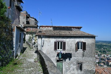 A characteristic street in Artena, an old village in the province of Rome, Italy.