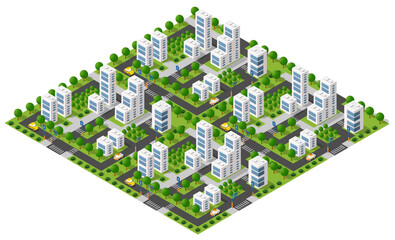 Isometric city lifestyle communication in an urban environment