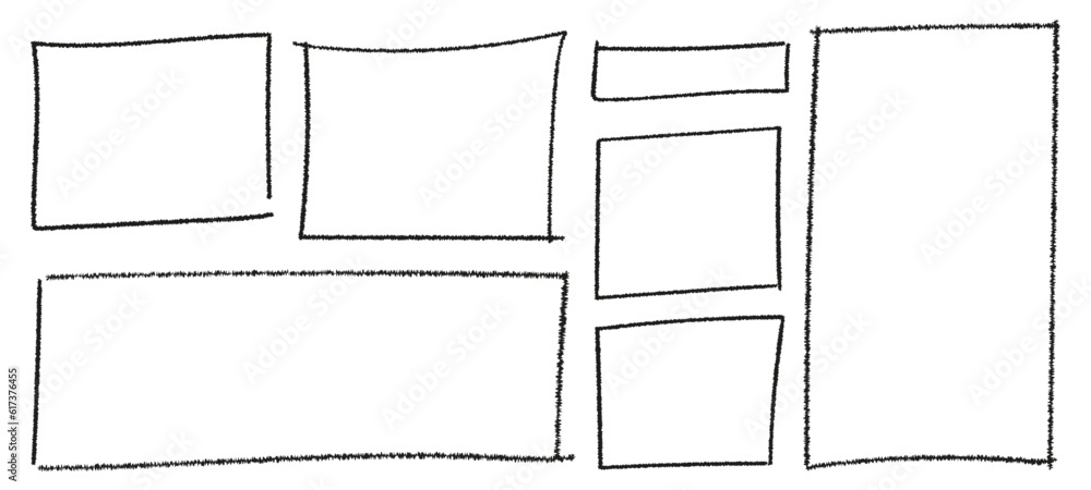Aufkleber rectangle frame line. square shape outline on hand draw style. vector illustration isolated