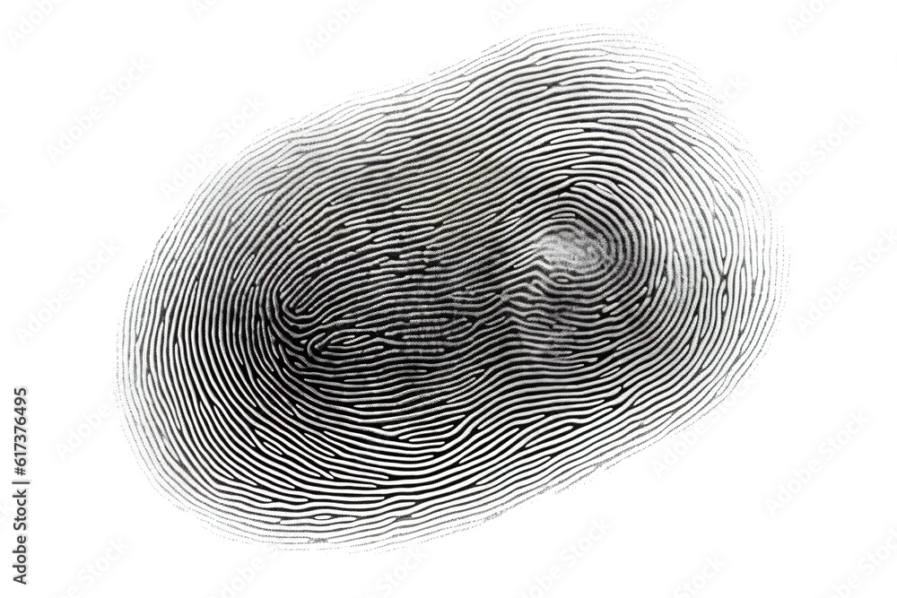 Poster fingerprint digital on a white background. generated by ai.