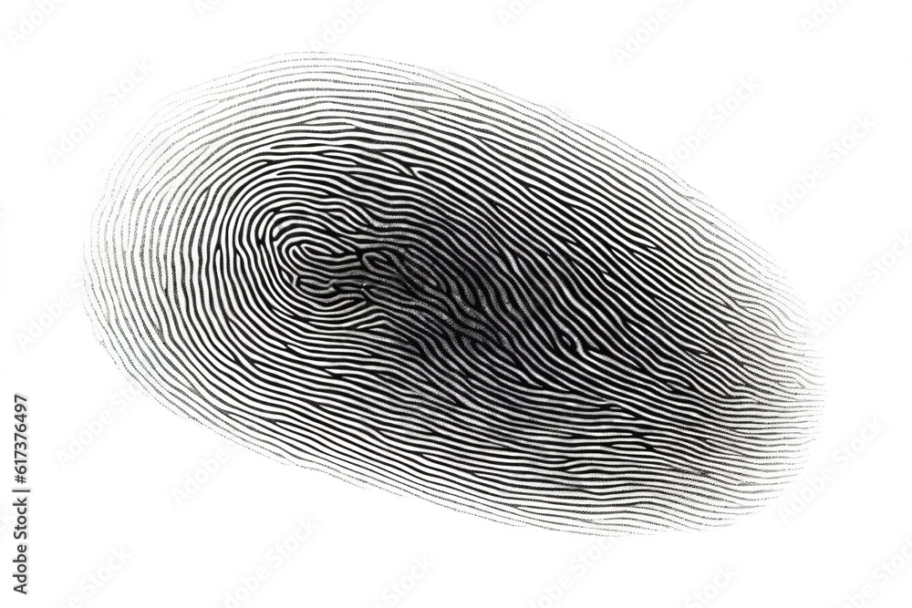 Poster fingerprint digital on a white background. generated by ai.