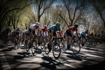 Tour de France, bicycle race, sport. Generative AI. 