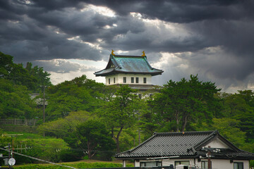 Obraz premium 北海道の道南にある松前町にある松前城