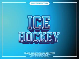 modern ice sport editable font text effect, text graphic style