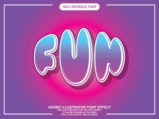 modern fun rounded editable font text effect, text graphic style