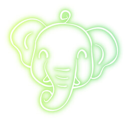 Set of animal neon