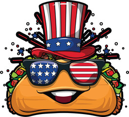 USA Taco Celebrating America And 4th Of July With The American Flag