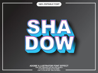 modern 3d with shadow editable font text effect, text graphic style