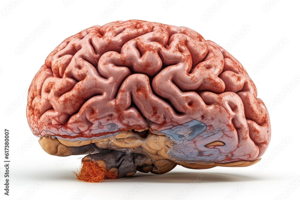 Poster brain tumor isolated on white background. generated by ai