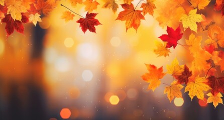 Naklejka na ściany i meble Fall Autumn Background. Illustration AI Generative.
