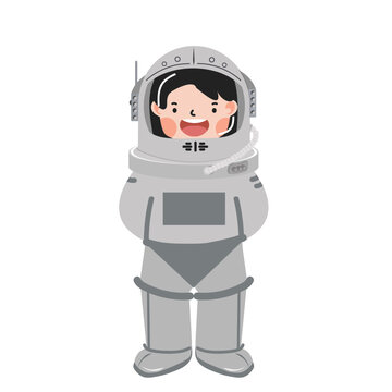 Cute Kid  Astronaut suit cartoon