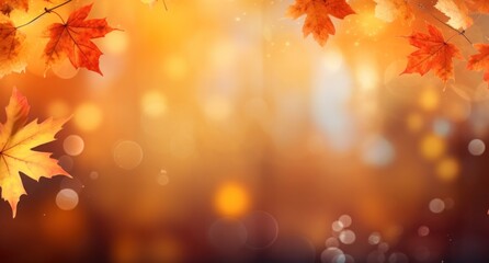 Naklejka na ściany i meble Fall Autumn Background. Illustration AI Generative.