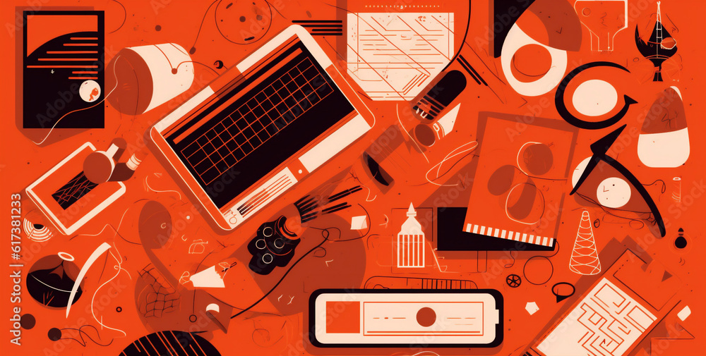 Poster business desktop gadget background colours computer design copy web laptop technology. generative ai