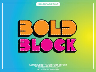 fun block text style editable font effect