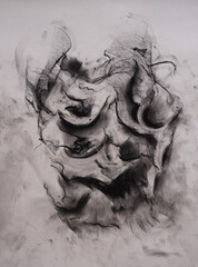 hand drawn charcoal illustration of emotion
