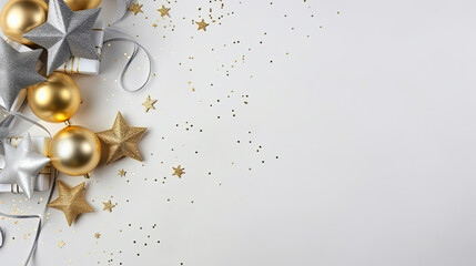 New Year's Day items arranged and copy space