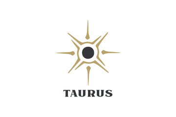 Minimal star logo, Star emblem, Celestial logotype, Space, Universe, Cosmic, rays, round, design