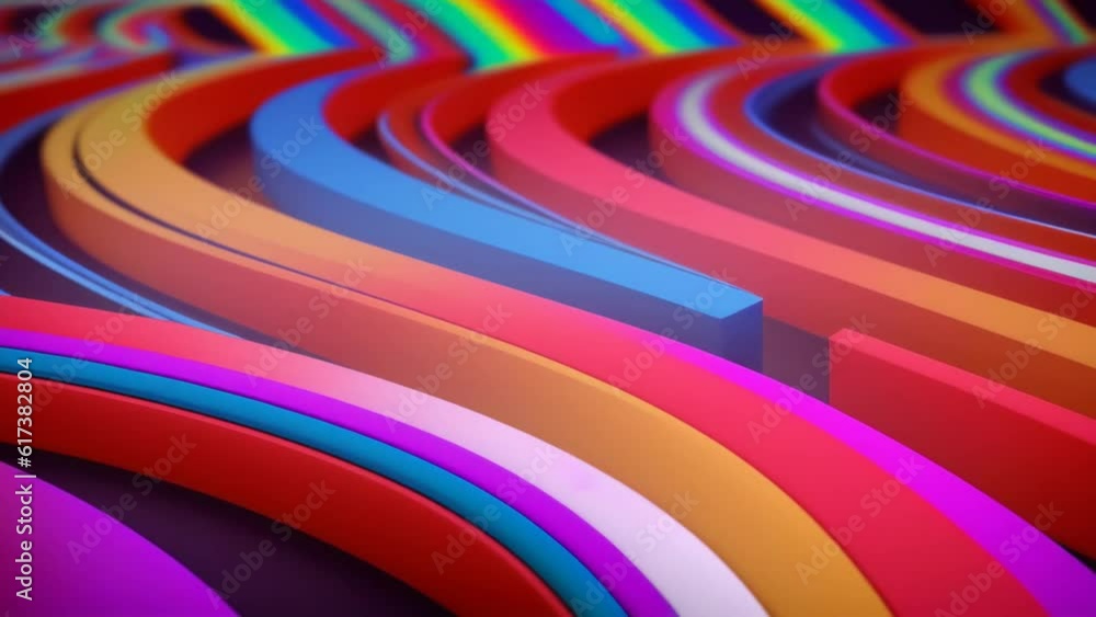 Leinwandbilder vibrant and colorful abstract lines overlapping each other. generative ai