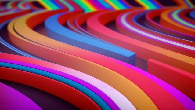 Vibrant and colorful abstract lines overlapping each other. Generative ai