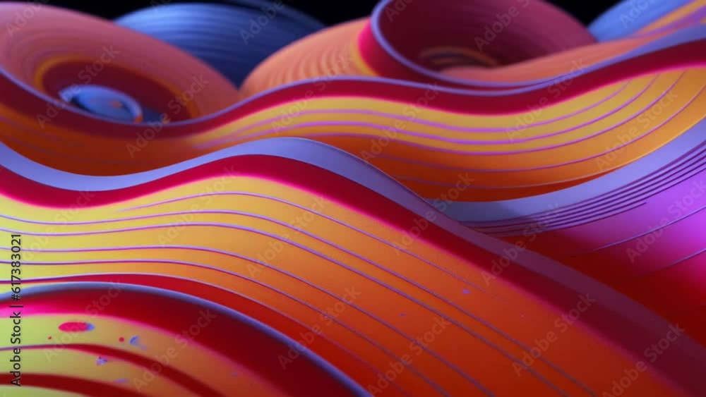 Fototapete a digital abstract composition of fluid lines and shapes. generative ai
