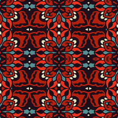 Seamless pattern with arabesques in retro style. Vector illustration.