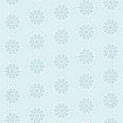 Seamless pattern with decorative circles in the style of a mandala.  Vector illustration.