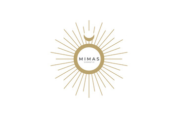 Minimal sun logo, Solar logotype, Minimalistic, Simple, Round, line, outline, Energy, Minimal, Celestial logo design
