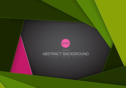 Abstract paper background - material design style - green and pink