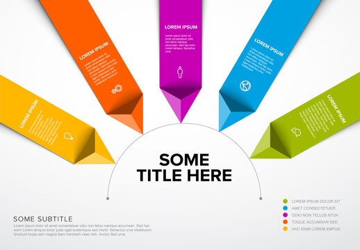 Vector horizontal multipurpose Infographic template made from lines, stripes and icons