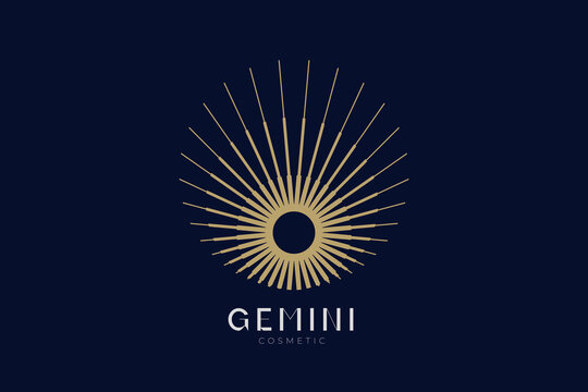 Minimal sun logo, Solar logotype, Minimalistic, Simple, Round, line, outline, Energy, Minimal, Celestial logo design